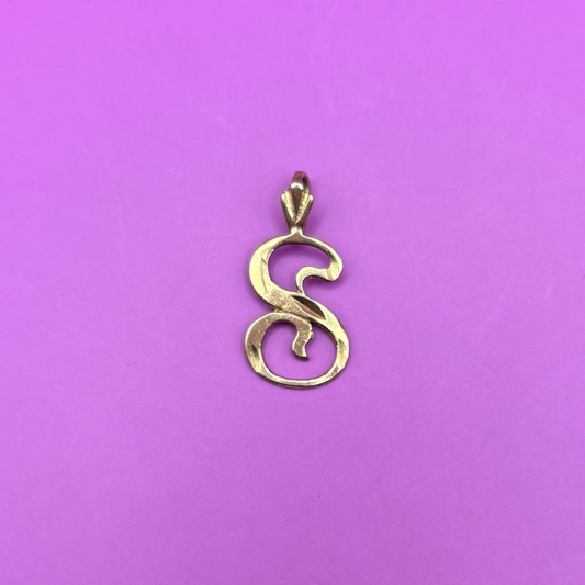 14k letter S with diamond cuts by Michael Anthony charm