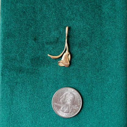 14k upside down lily charm