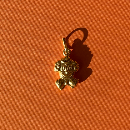 18k hollow puffy clown charm