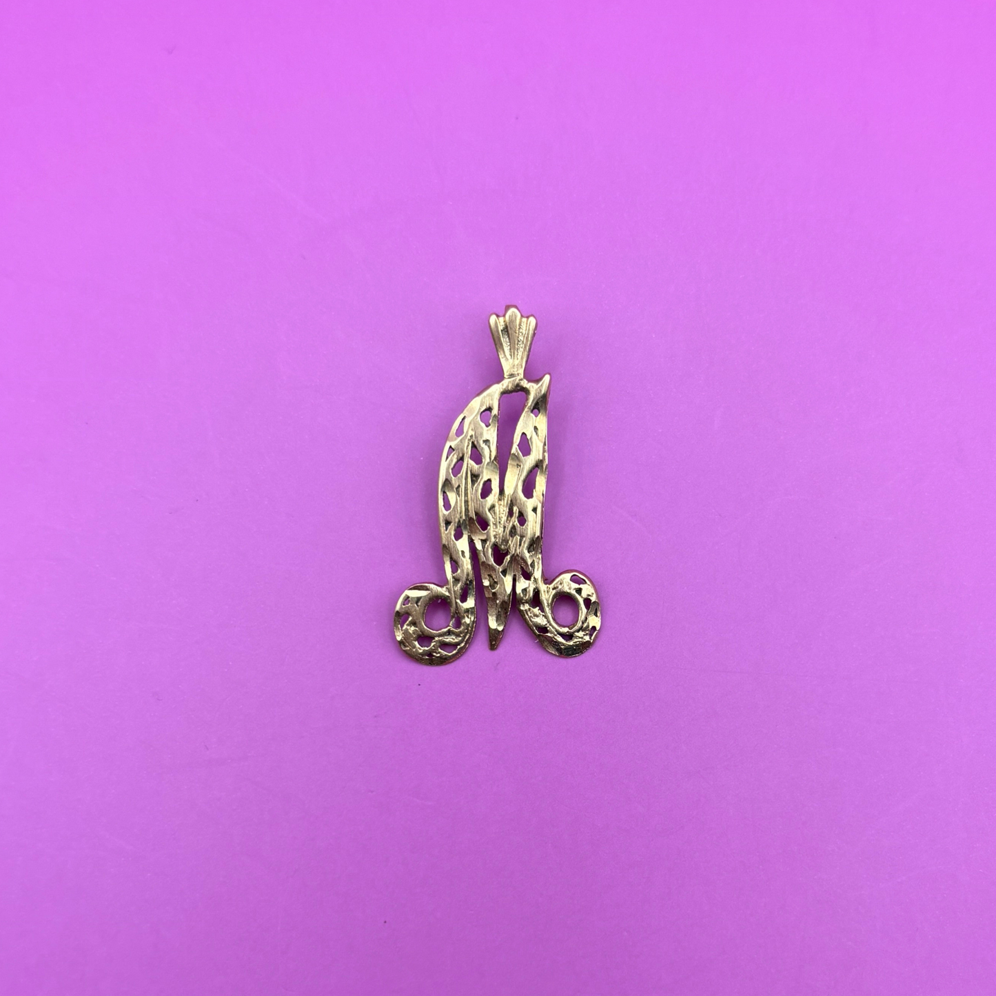 14k ornate letter M by Michael Anthony charm