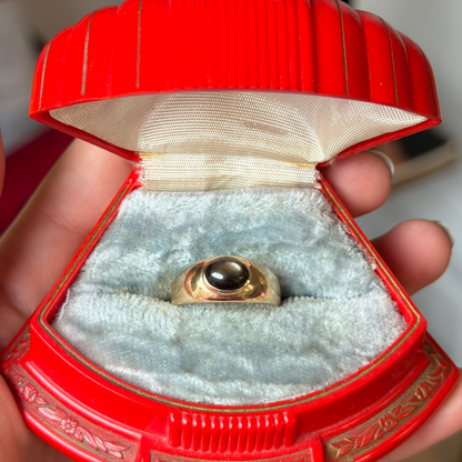 10k cabochon ring clone with black star sapphire