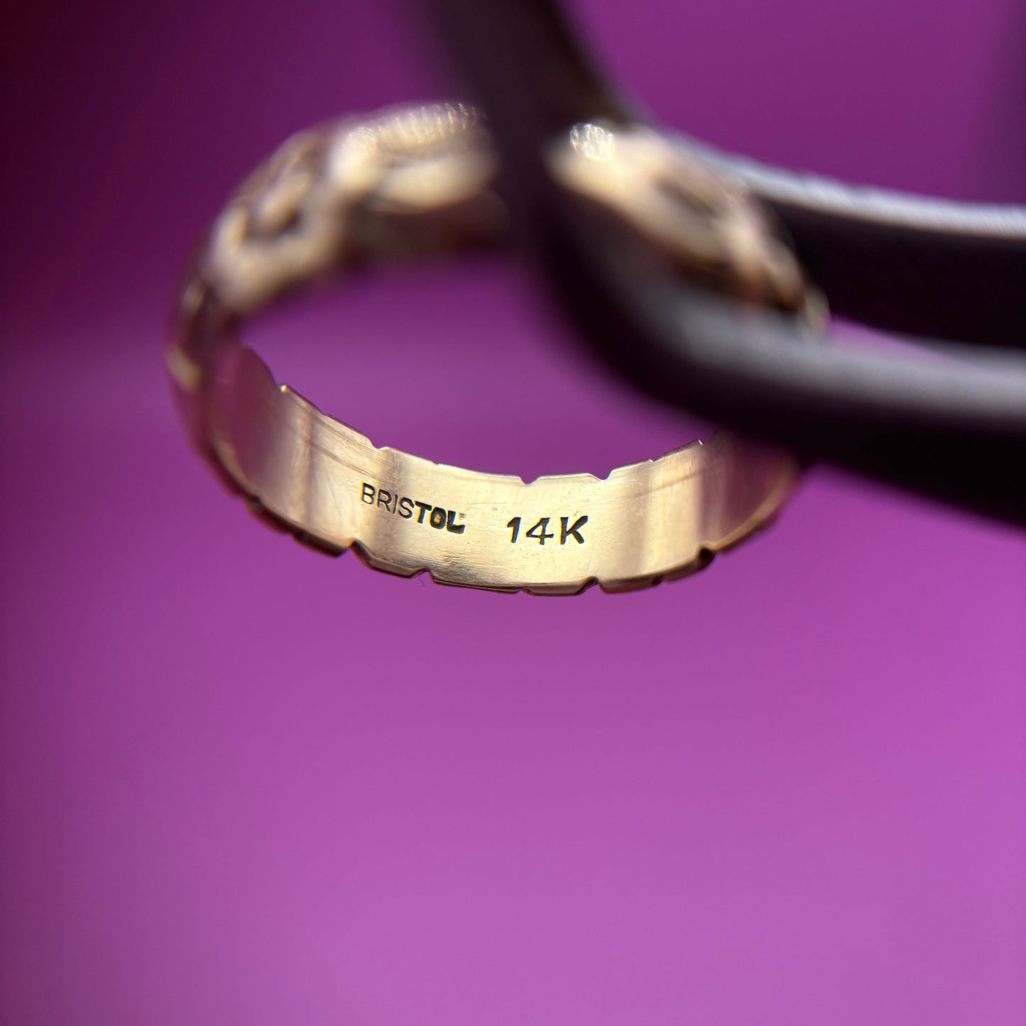 14k floral petal band