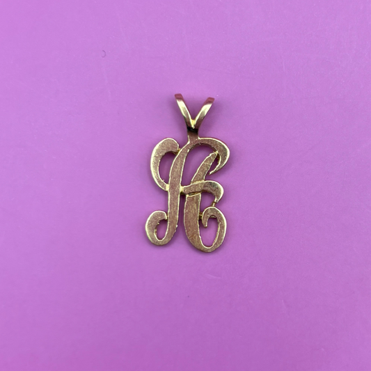 14k letter A charm