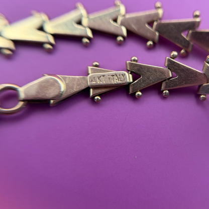 14k chevron link bracelet 7.5"