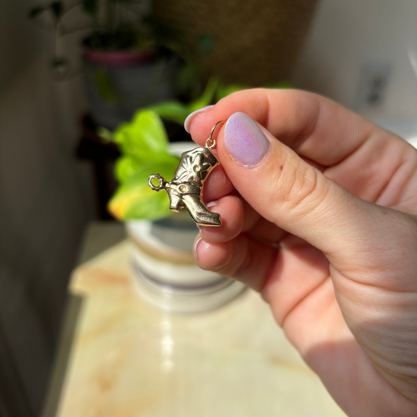 14k cowboy boot charm