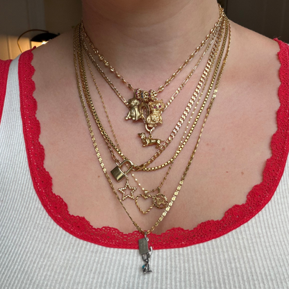 14k square curb sans-a-clasp chain 19.25"