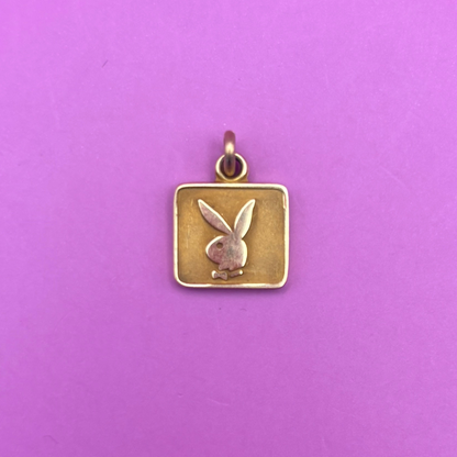 14k playboy bunny plate charm