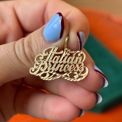 14k Italian princess charm