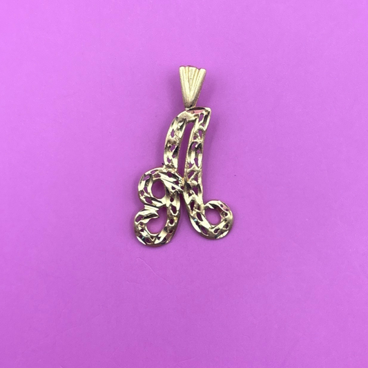 14k ornate letter A charm by Michael Anthony