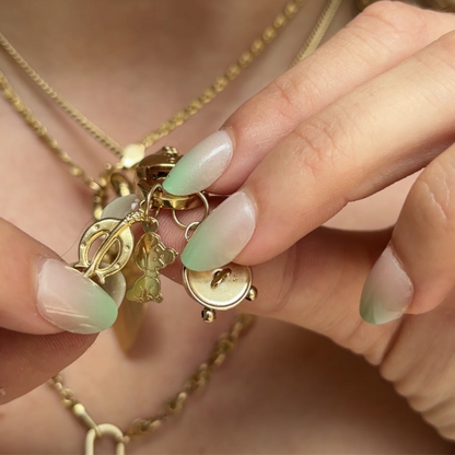 14k horseshoe & crop reversible puffy charm