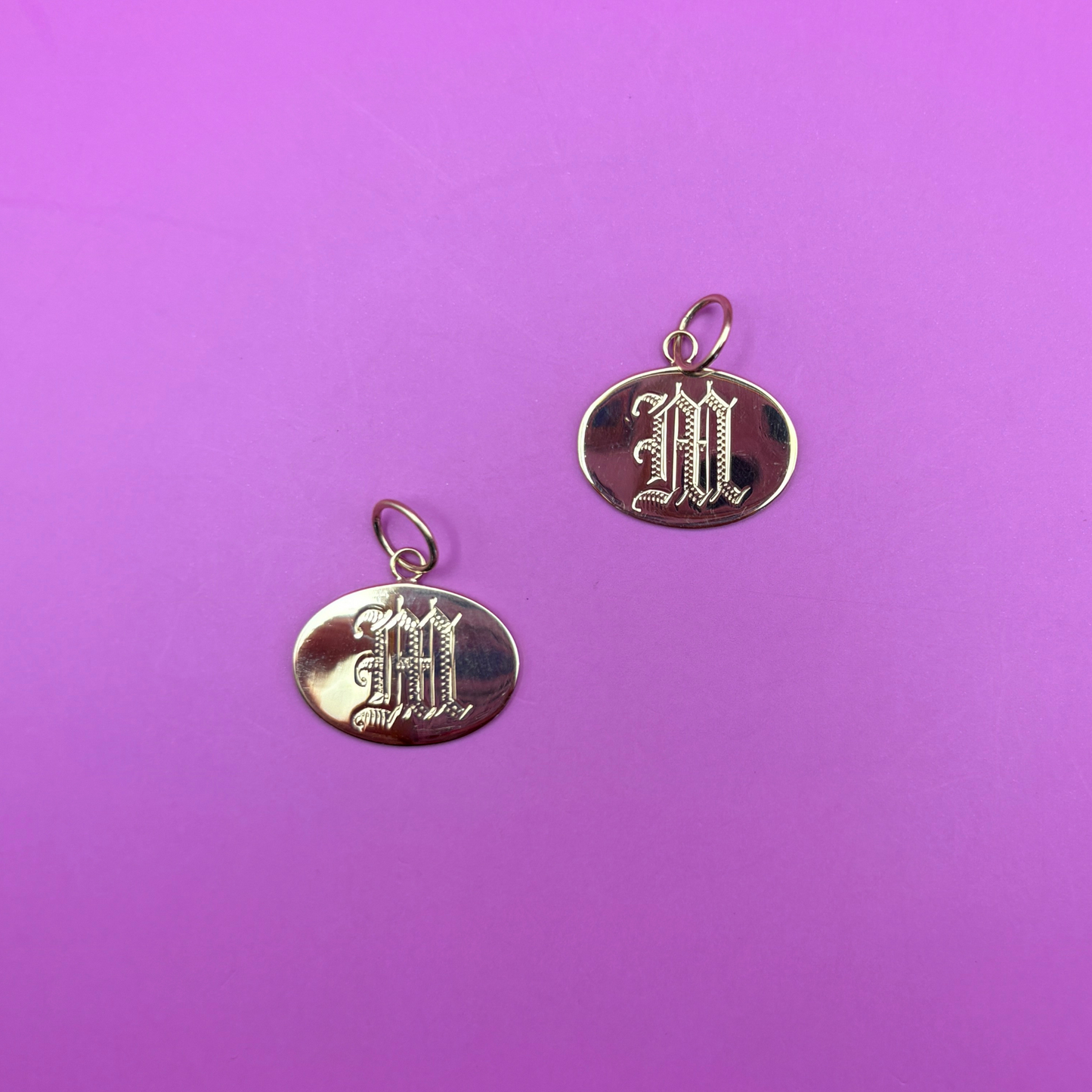 14k letter M cufflink conversion charm