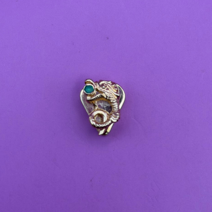 14k dragon with emerald slider