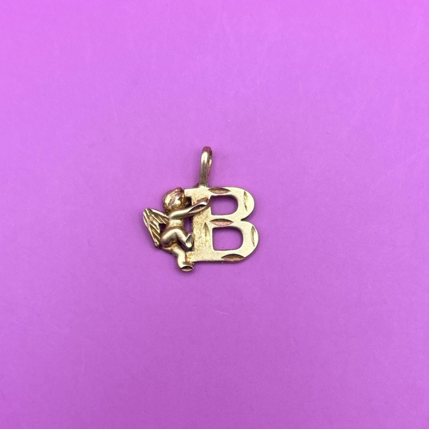 14k letter B with cherub by Michael Anthony charm