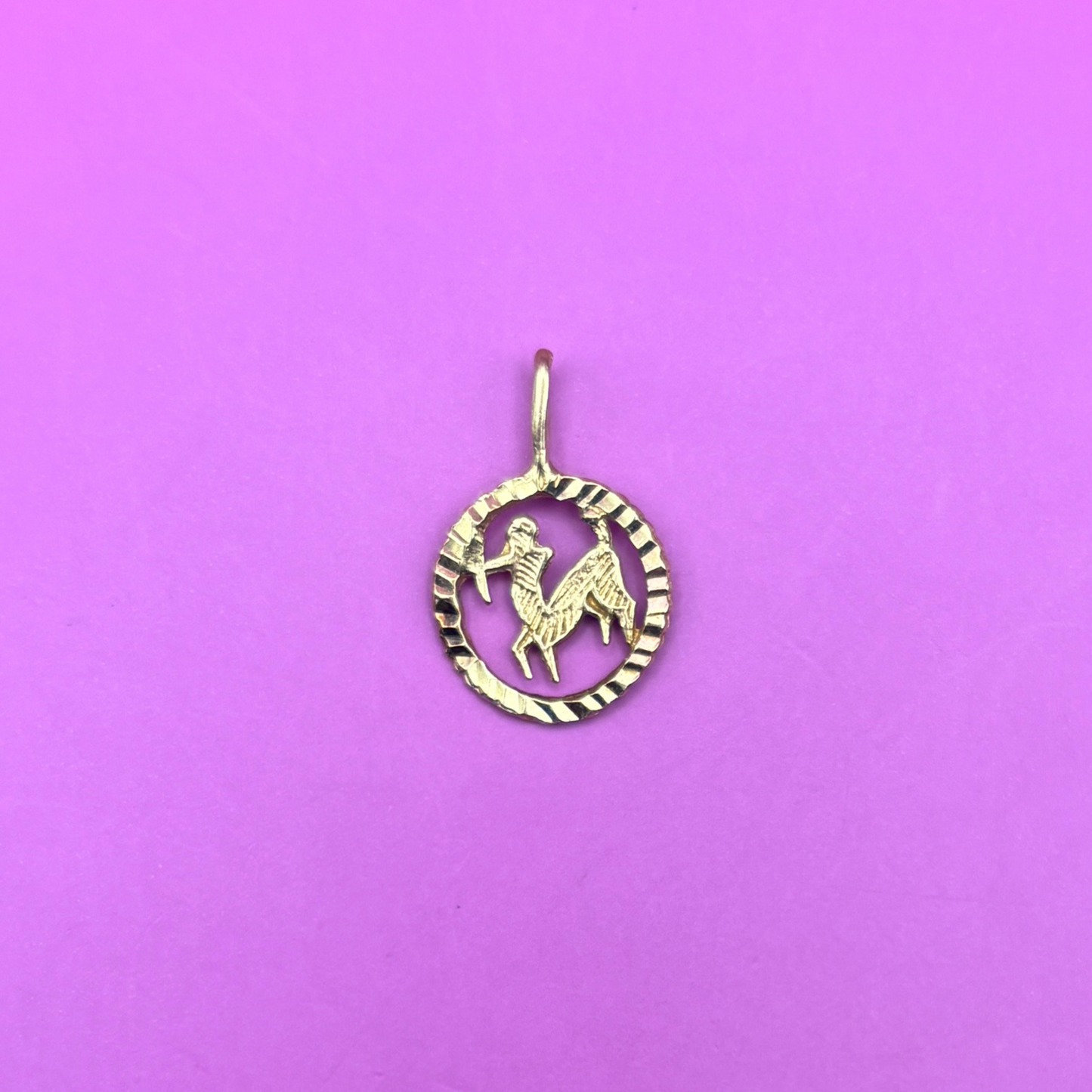 14k sagittarius mini charm