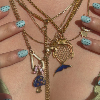 14k lapis mushroom pendant