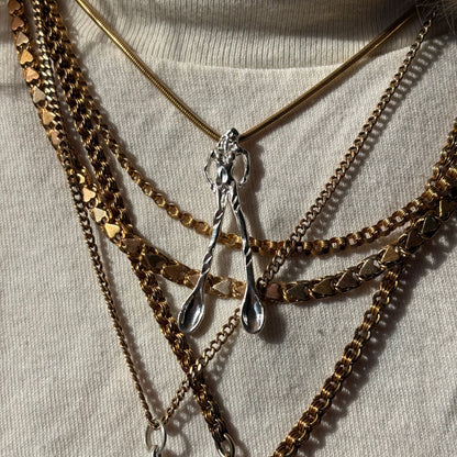 silver spoon feet lady pendant