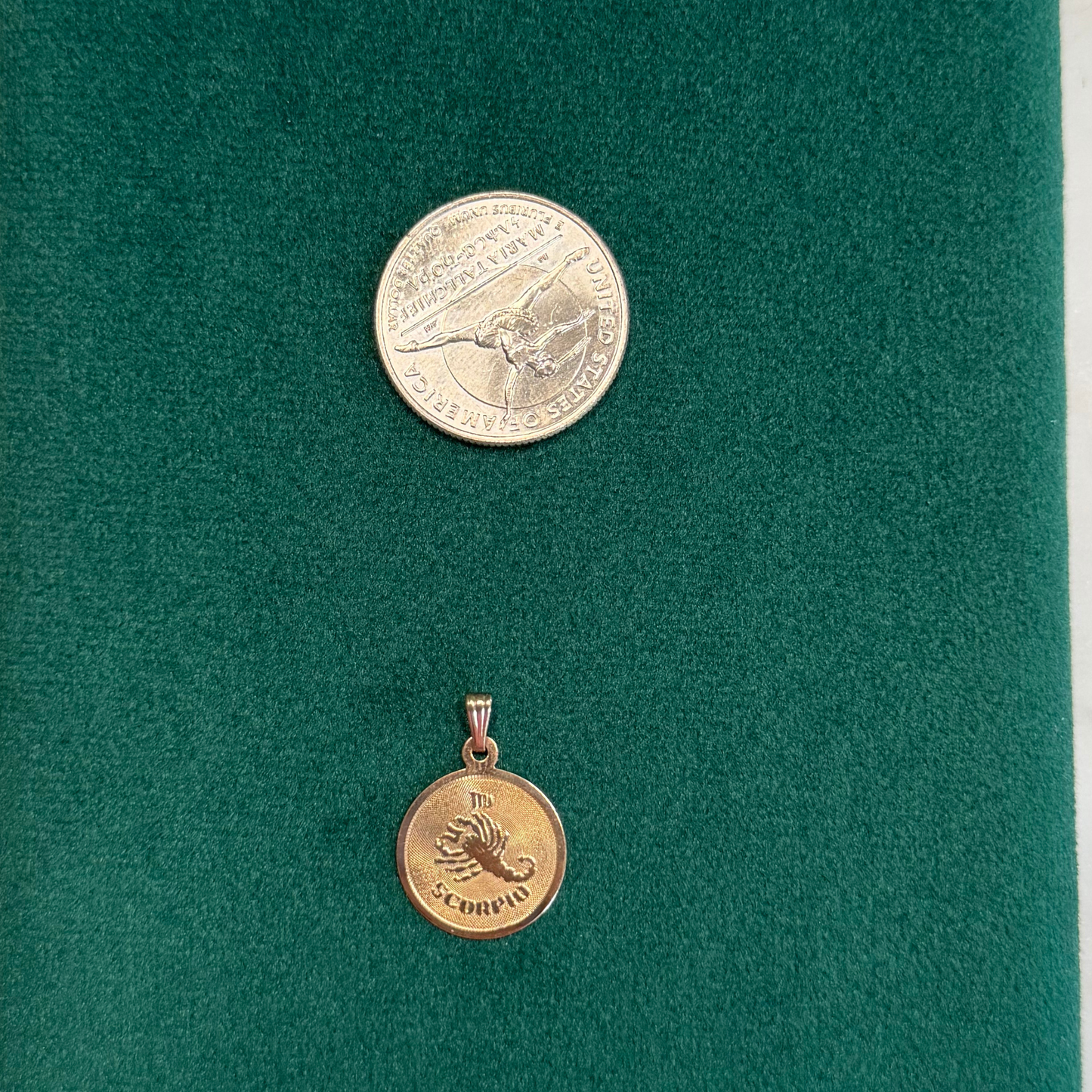 14k Scorpio medallion charm