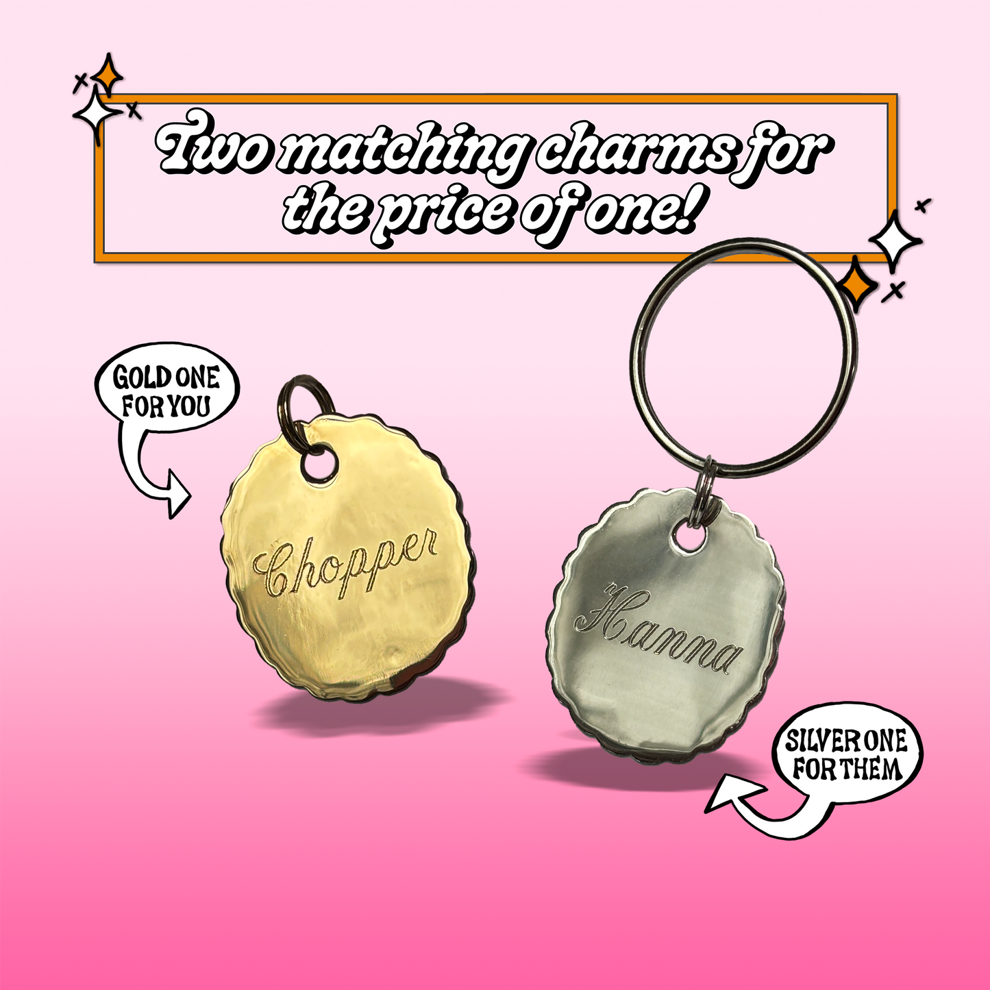 wavy dog tag charm
