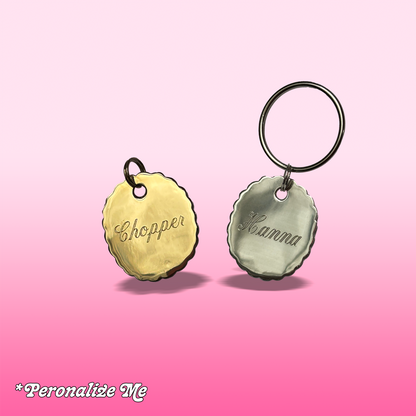 wavy dog tag charm