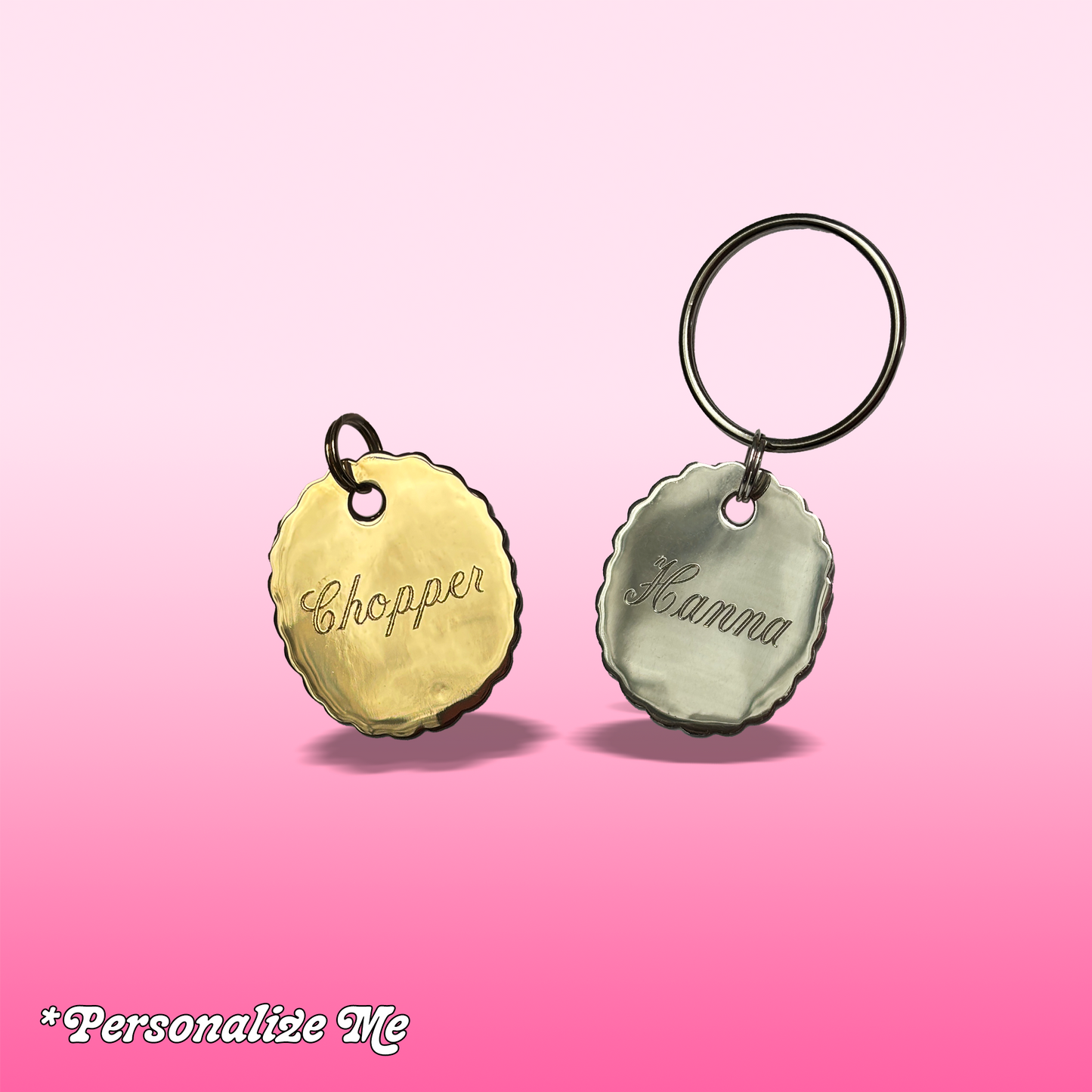 wavy dog tag charm