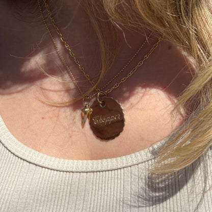 wavy dog tag charm