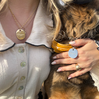 wavy dog tag charm
