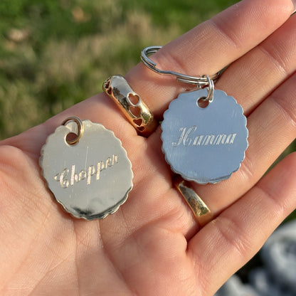 wavy dog tag charm