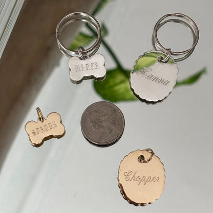 wavy dog tag charm