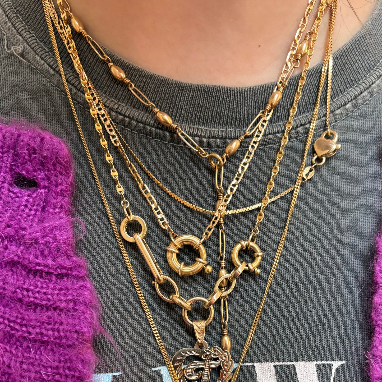 14k dimensional mariner sans-a-clasp chain 17.5"