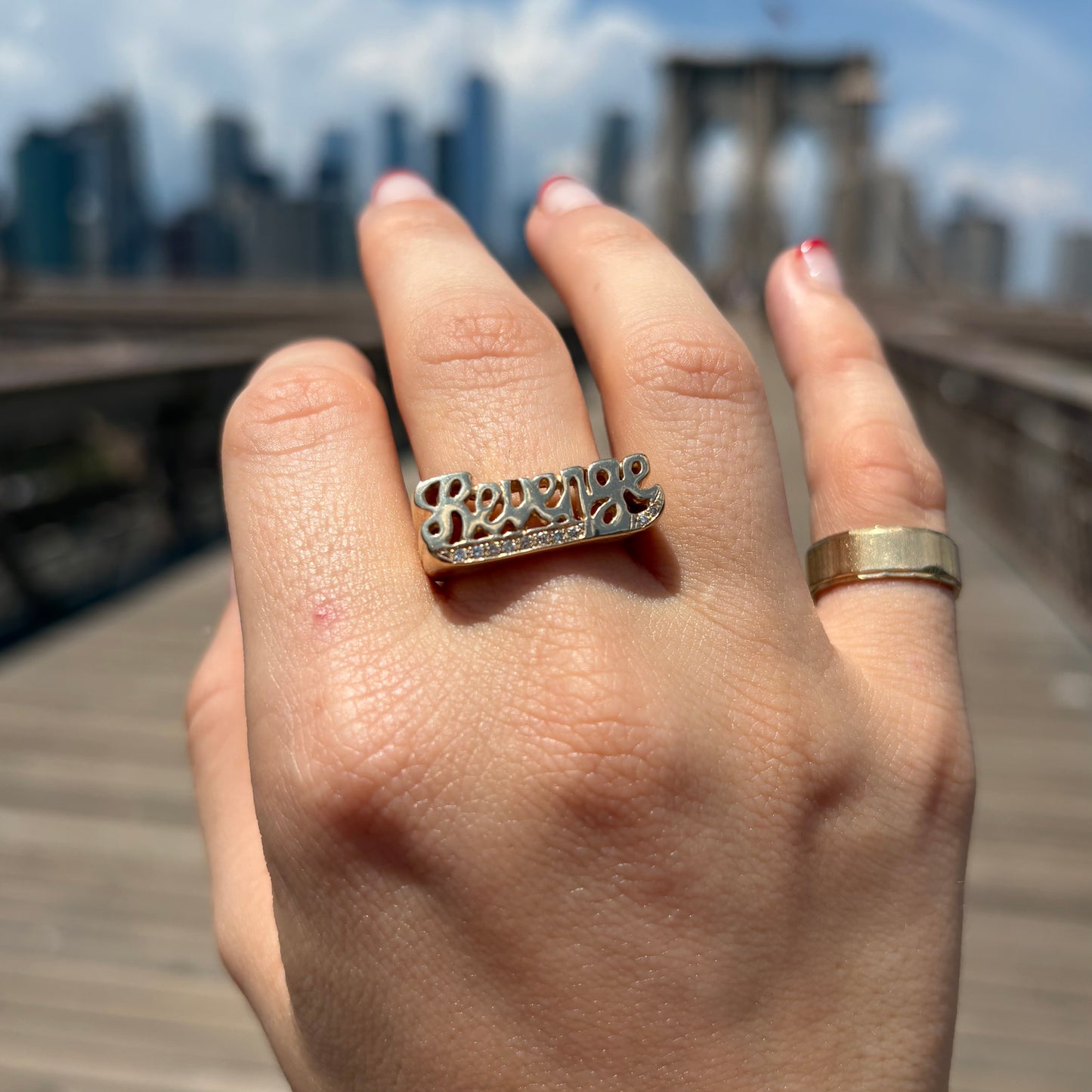 CNOJ x NR revenge ring in gold