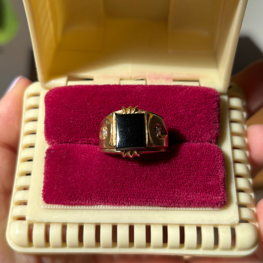 12k onyx signet ring