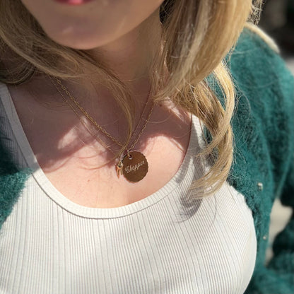 wavy dog tag charm