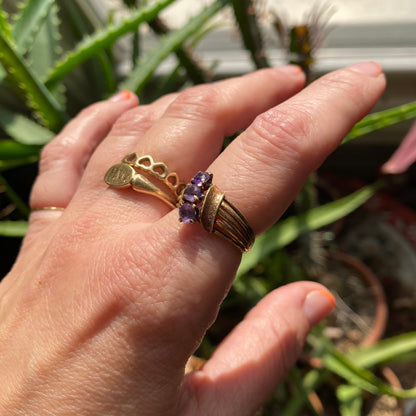 14k ring with 3 amethysts