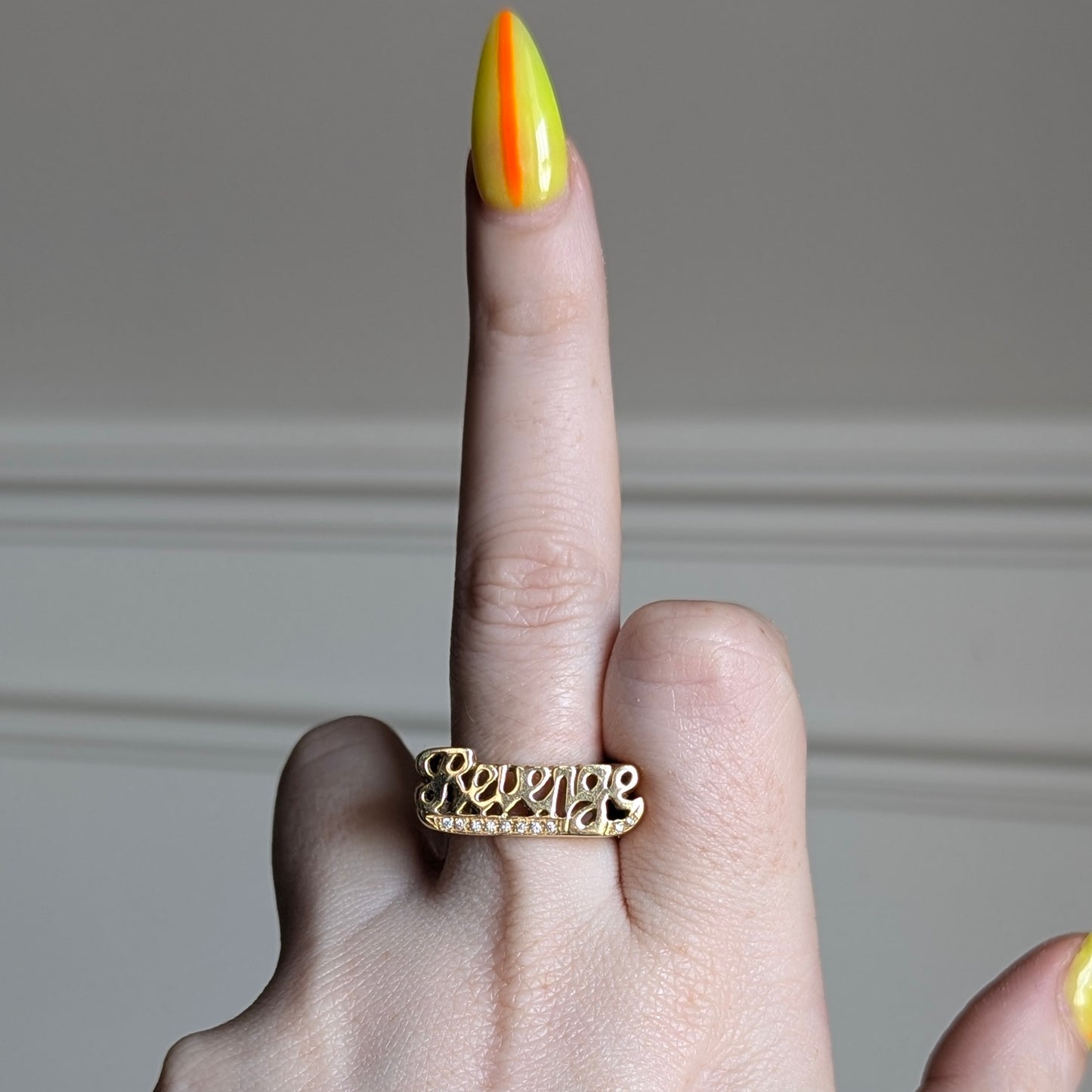 CNOJ x NR revenge ring in gold