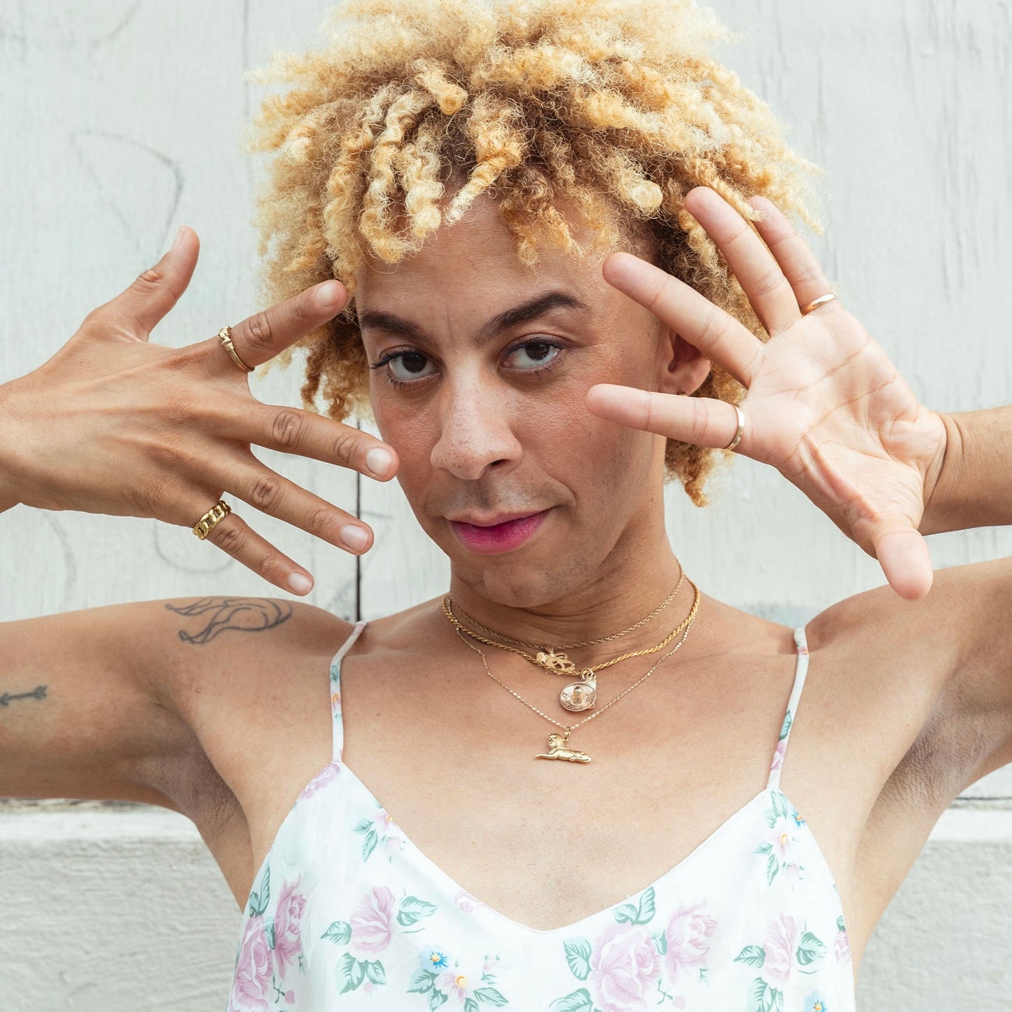 14k double heart with diamonds ST ring