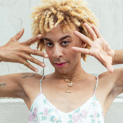 14k bubble bead stacker ring