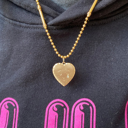 crying heart & diamond tear drop pendant