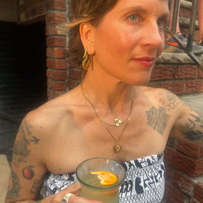 14k rose gold oval push connector