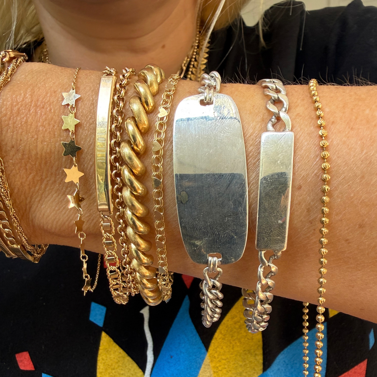 14k ropey mariner ID bracelet Nicole 7.25"