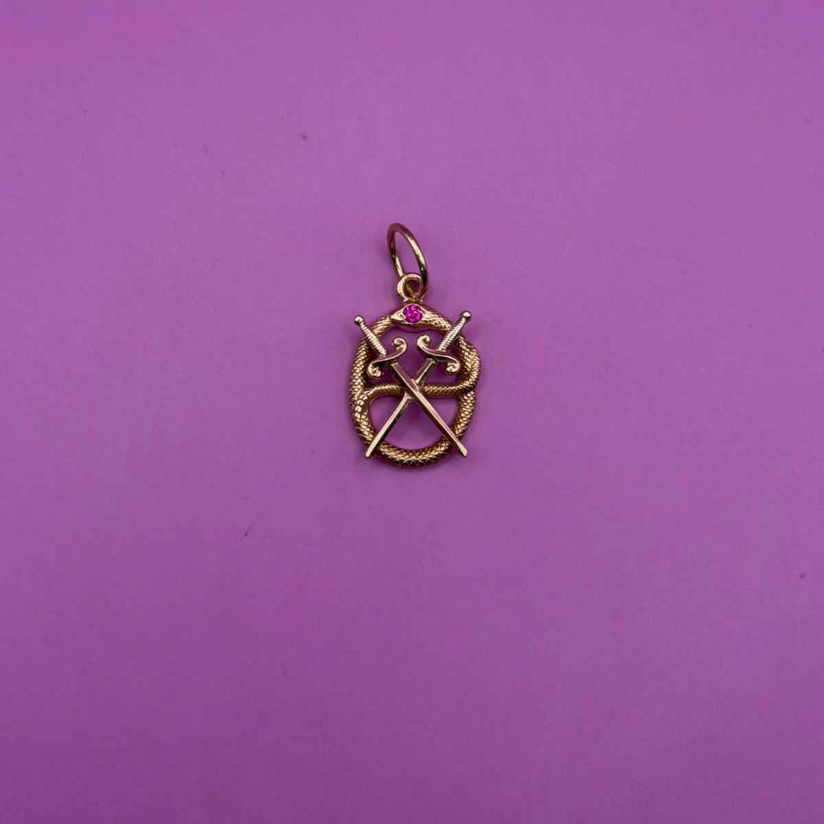 14k snake & swords frat pin conversion charm