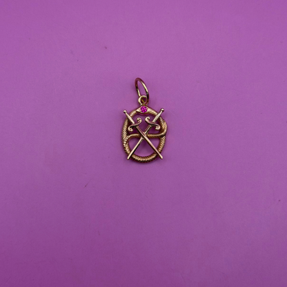 14k snake & swords frat pin conversion charm