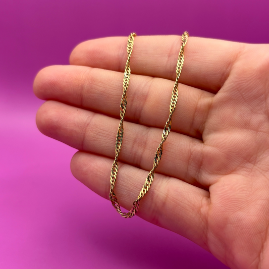 14k singapore chain 18.25"