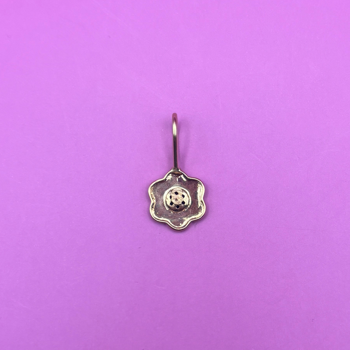 14k flower & diamond earring conversion charm