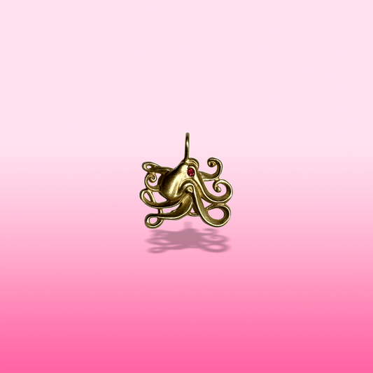 octopus with ruby eye charm