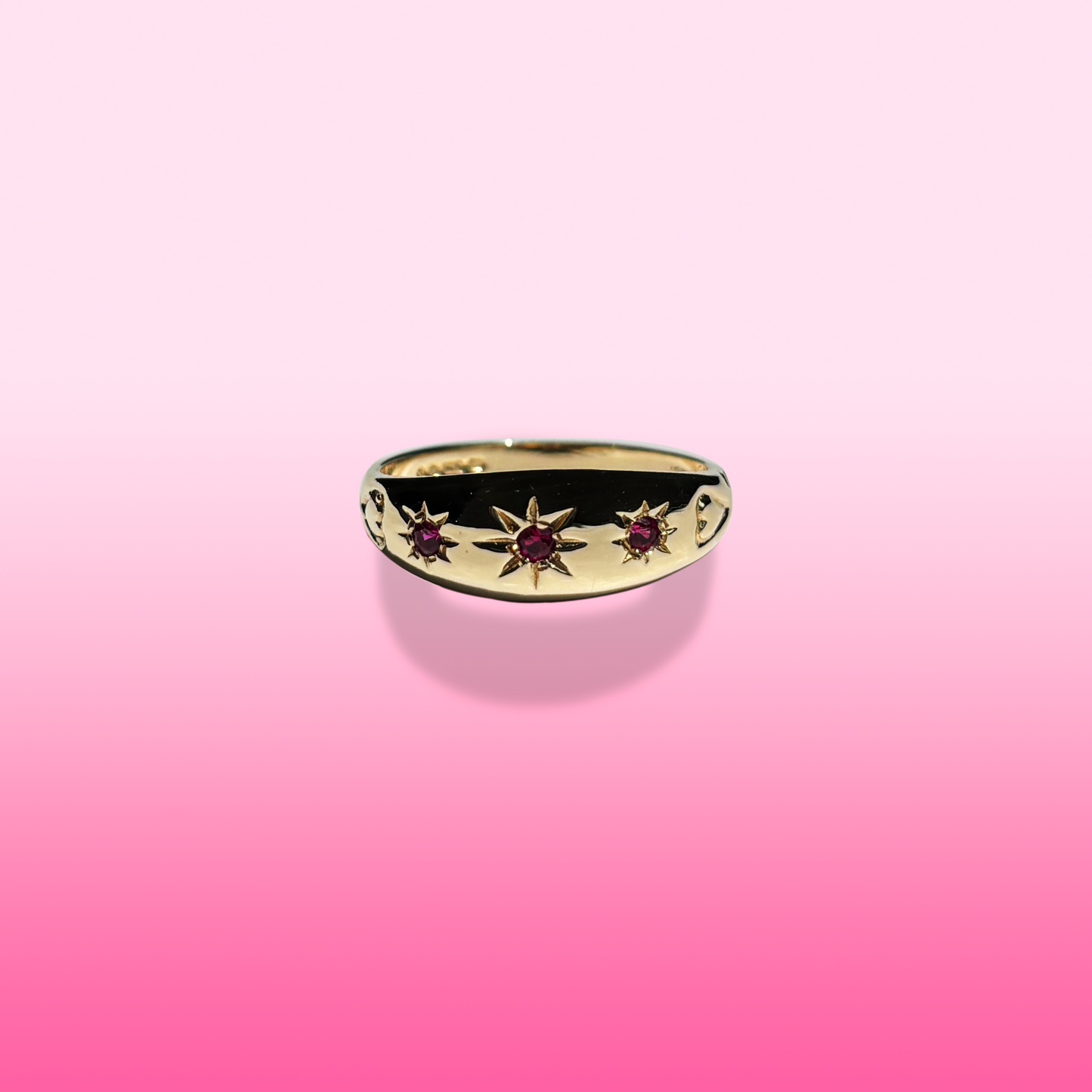 ruby star set dome ring
