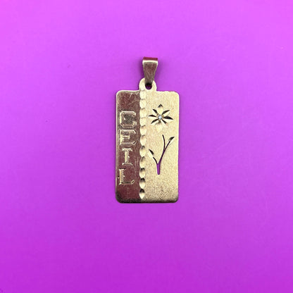 14k ‘ceil’ plate charm