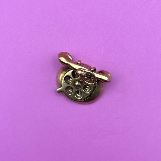 14k moving rotary phone charm