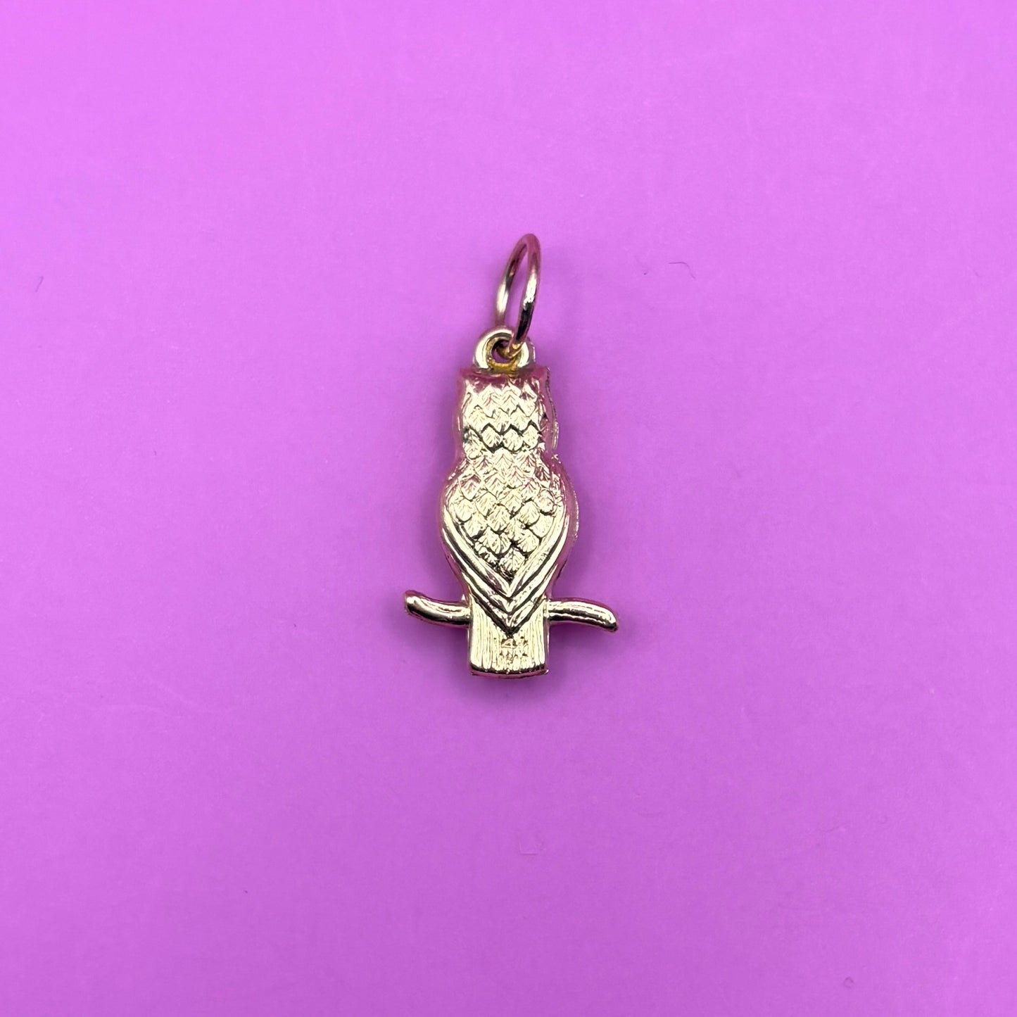 14k owl charm