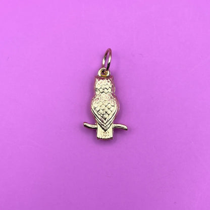 14k owl charm