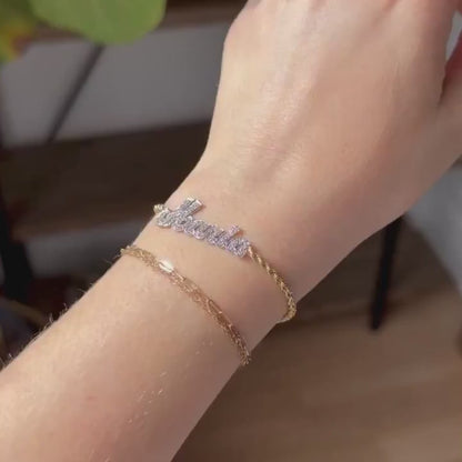 14k Maria rope bracelet with diamonds 6.5"
